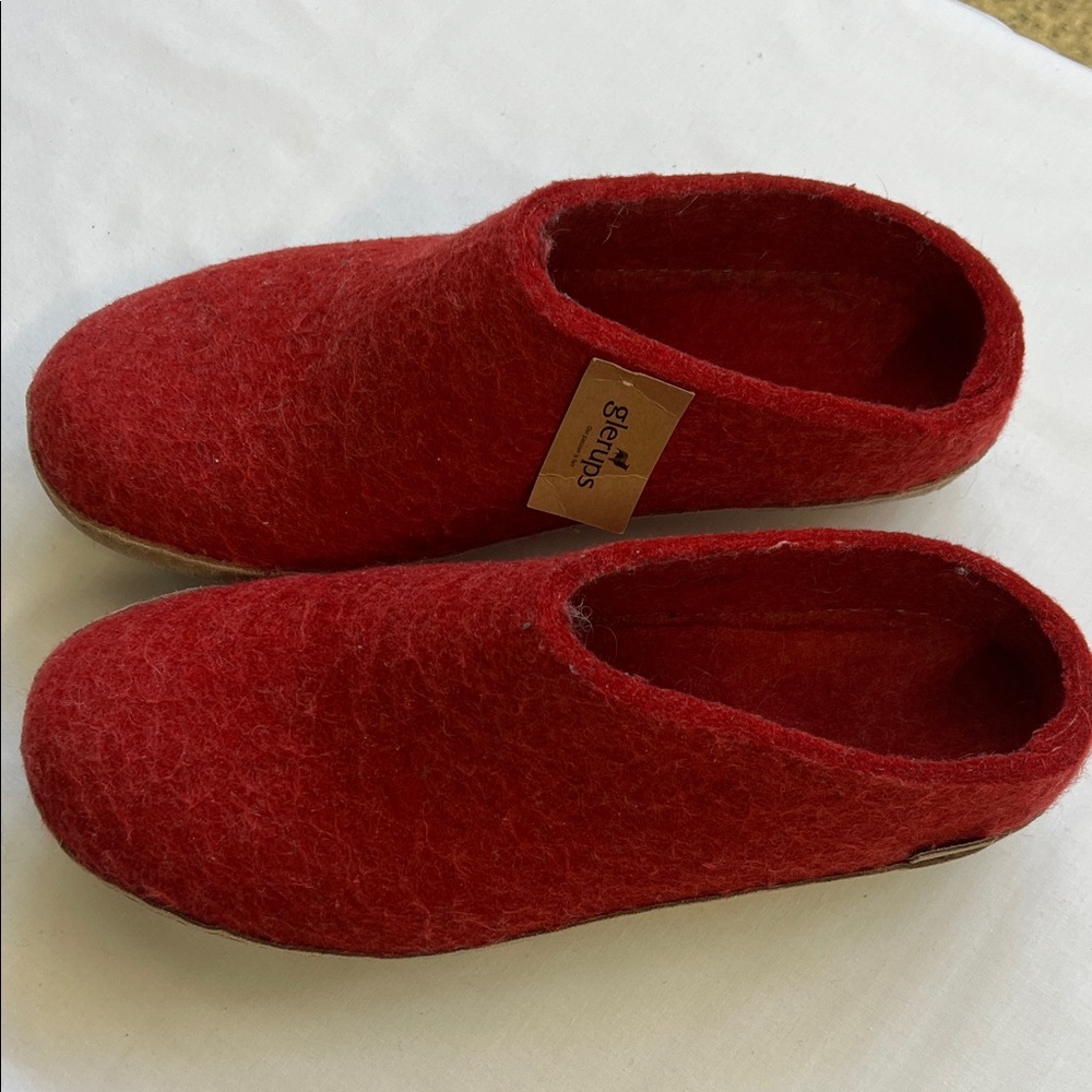 Men's Red Wool Slip-On Loafers
